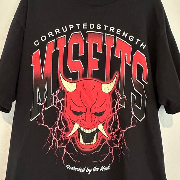 Corrupted Strength Protected the Mask Misfits Short Sleeve T-shirt, Sz Medium - Picture 5 of 6